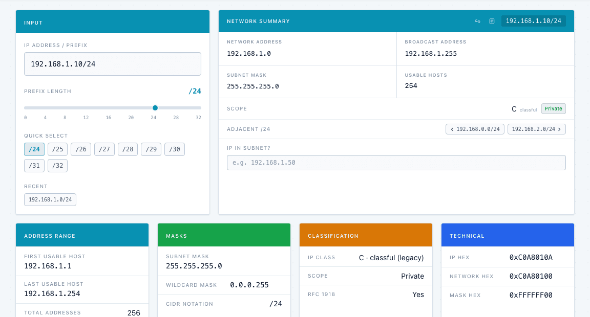 Subnet Calculator preview